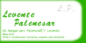 levente palencsar business card